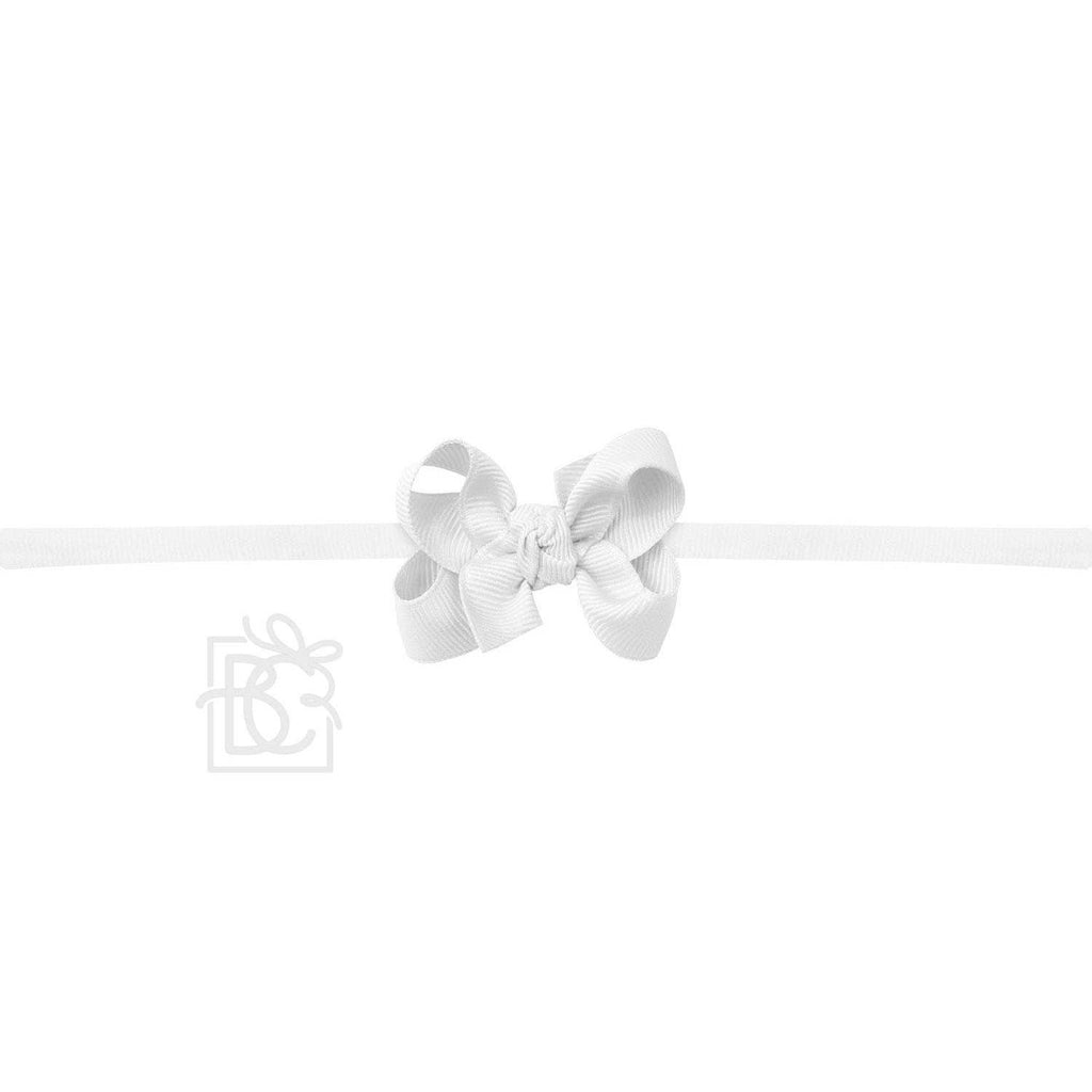 NYLON PANTYHOSE HEADBAND W/SIGNATURE GROSGRAIN BOW