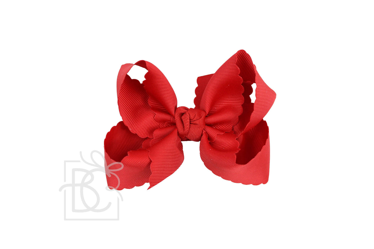Scalloped Edge Bow on Alligator clip