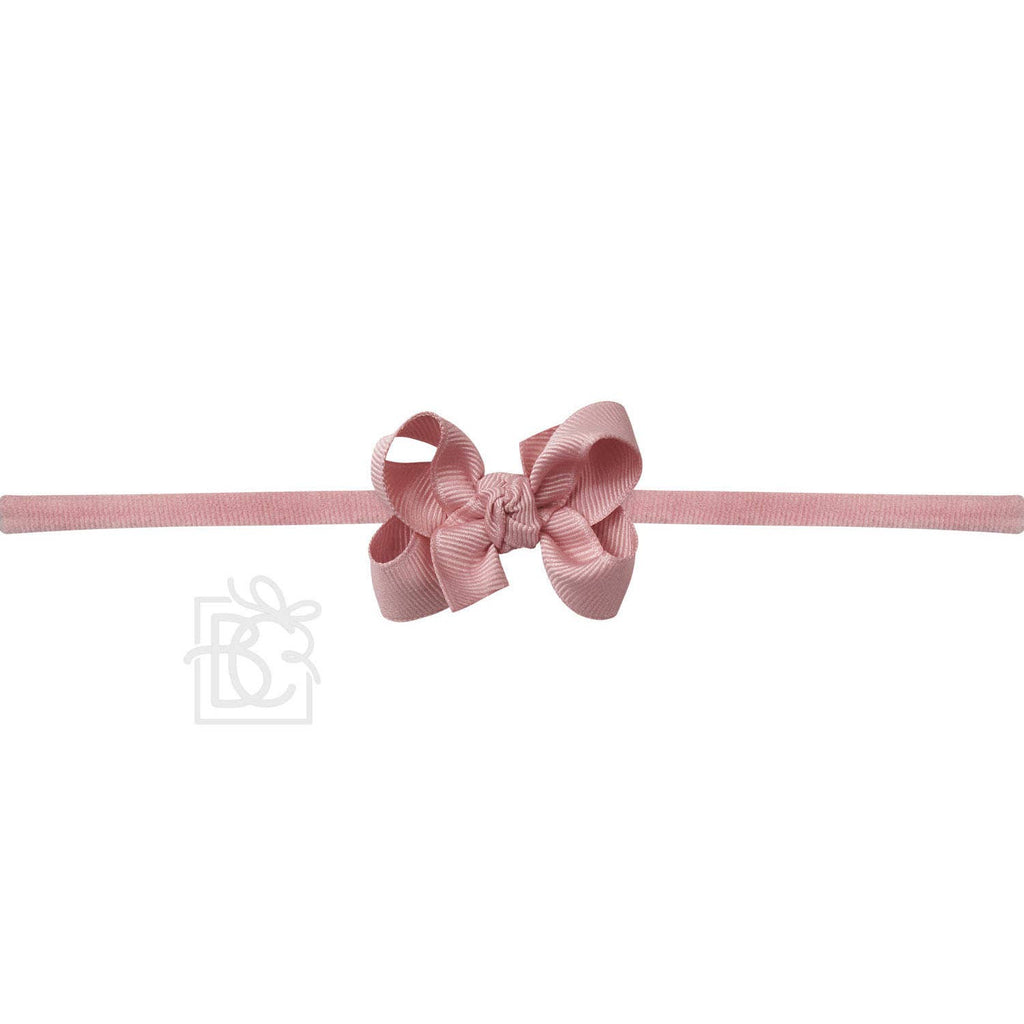 NYLON PANTYHOSE HEADBAND W/SIGNATURE GROSGRAIN BOW