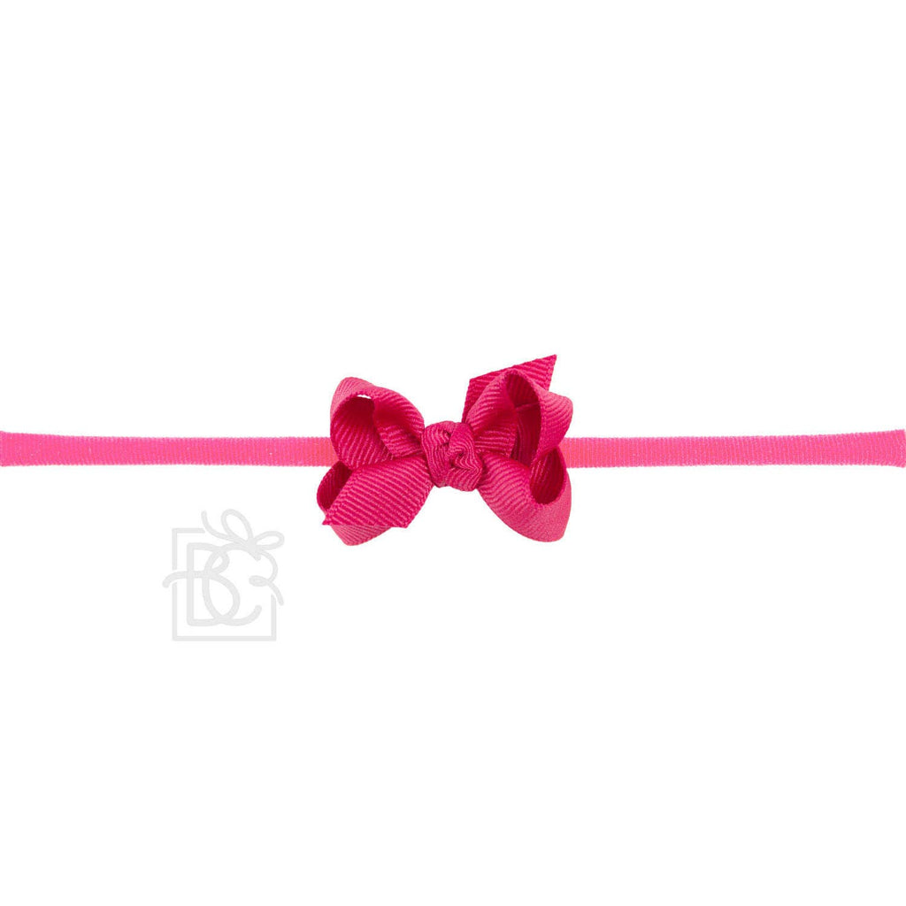 NYLON PANTYHOSE HEADBAND W/SIGNATURE GROSGRAIN BOW