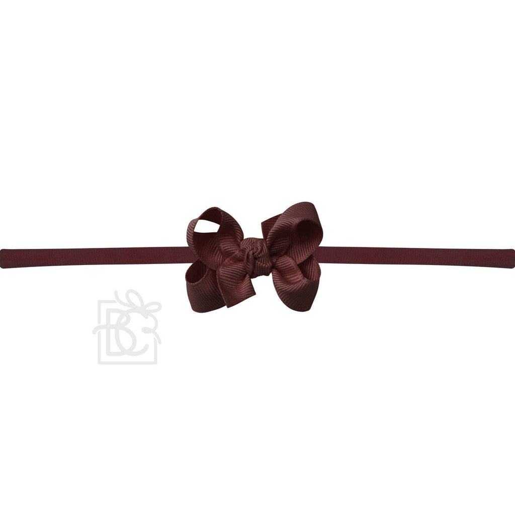 NYLON PANTYHOSE HEADBAND W/SIGNATURE GROSGRAIN BOW