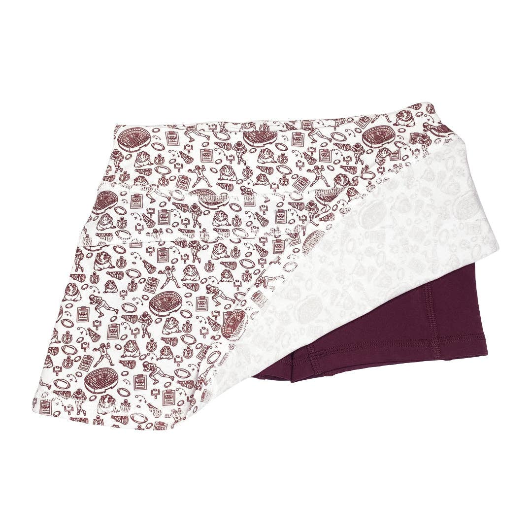 Maroon Bulldog Activewear Girl's Skorts