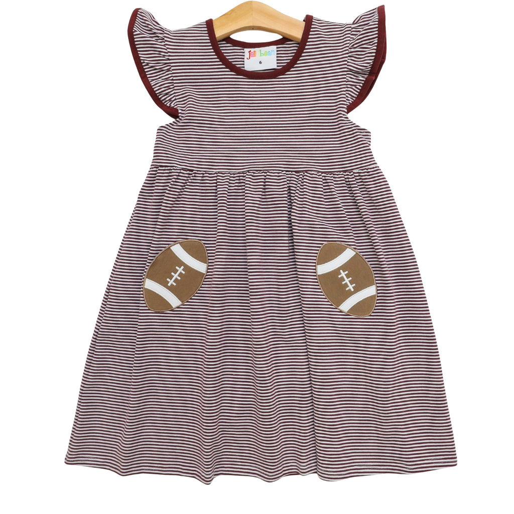 Maroon Stripe- Football Pocket Dress
