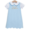 Pumpkin Bow Scallop Dress