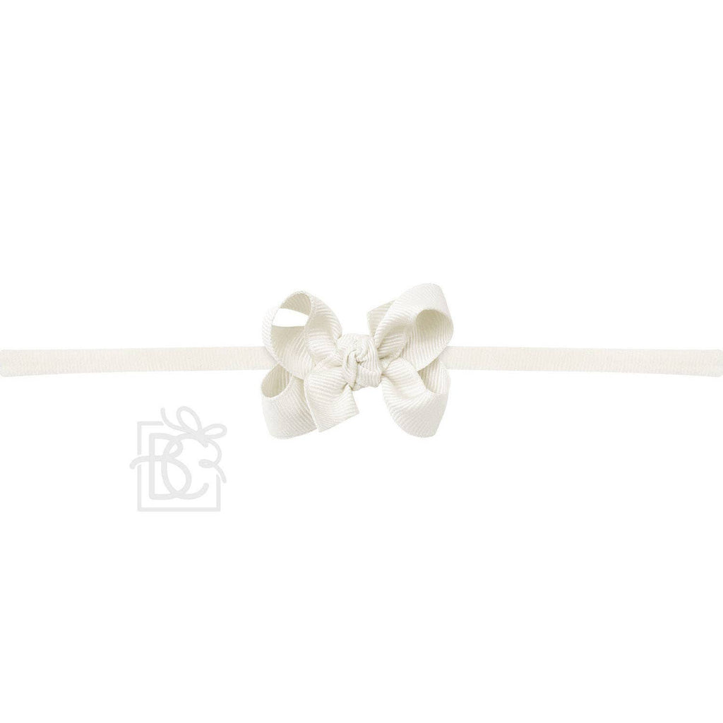 NYLON PANTYHOSE HEADBAND W/SIGNATURE GROSGRAIN BOW