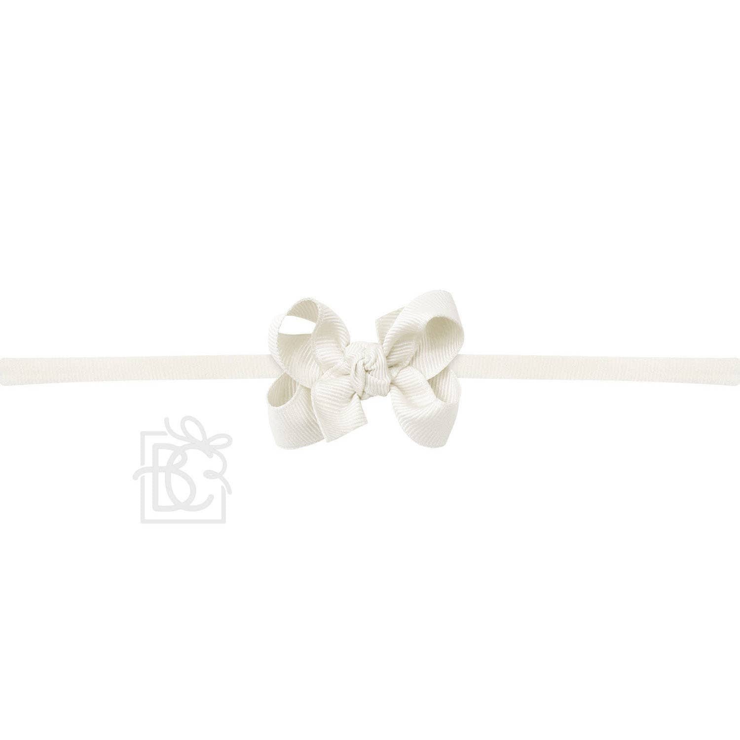 NYLON PANTYHOSE HEADBAND W/SIGNATURE GROSGRAIN BOW