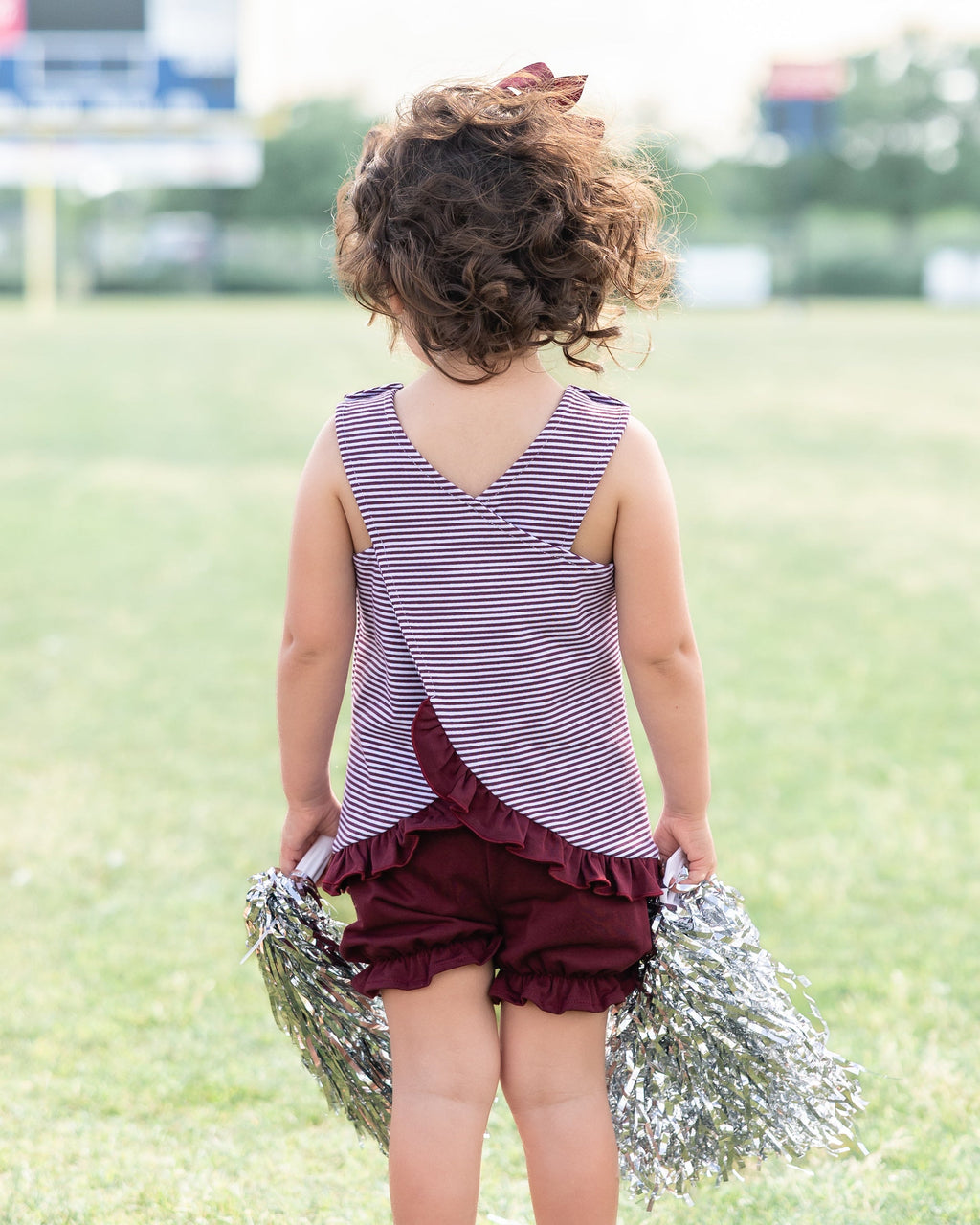 Maroon Stripe- Swing Back Bloomer Set