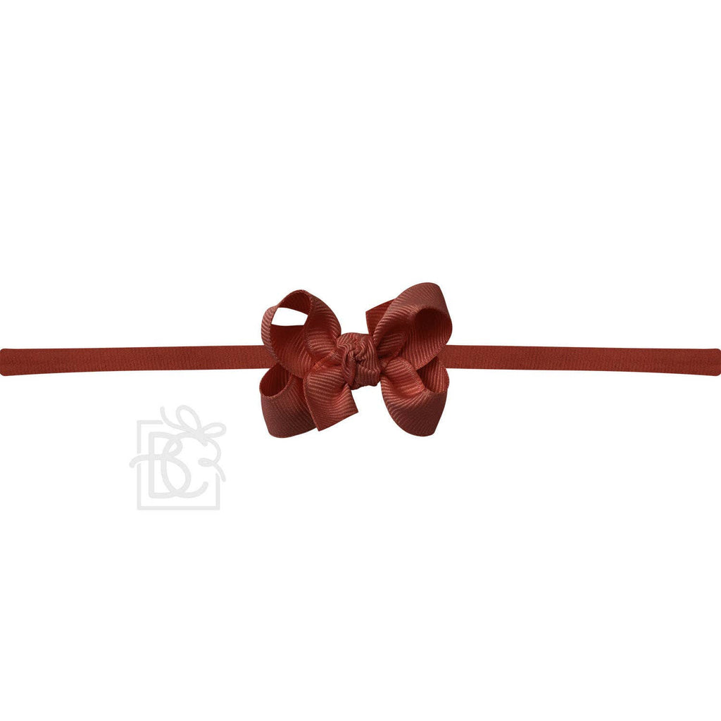 NYLON PANTYHOSE HEADBAND W/SIGNATURE GROSGRAIN BOW