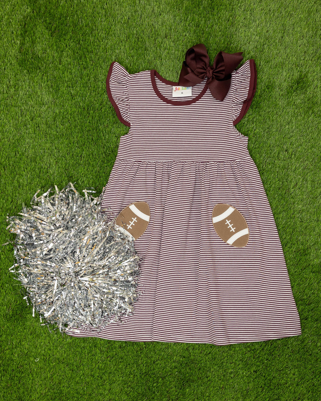 Maroon Stripe- Football Pocket Dress