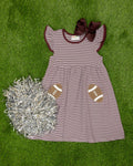 Maroon Stripe- Football Pocket Dress