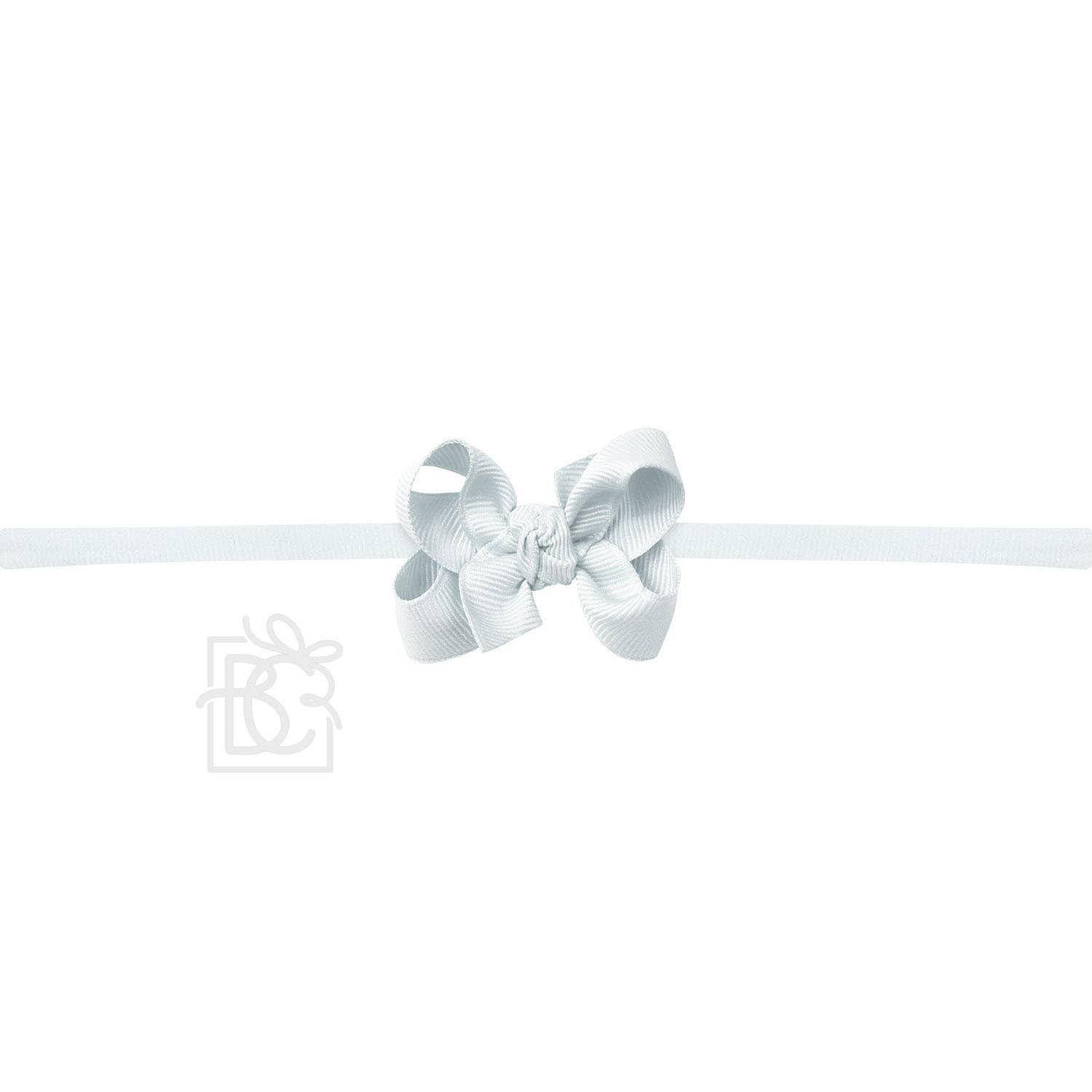 NYLON PANTYHOSE HEADBAND W/SIGNATURE GROSGRAIN BOW