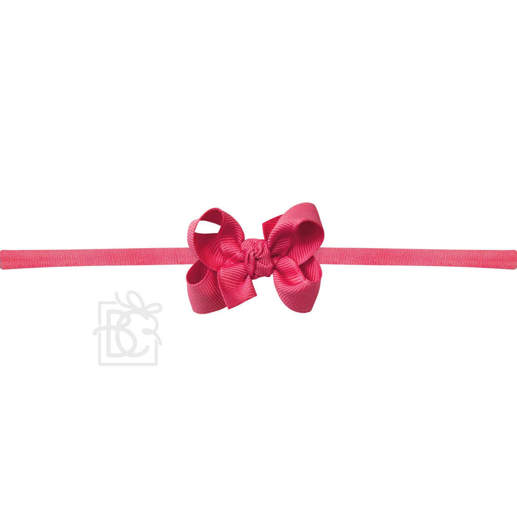 NYLON PANTYHOSE HEADBAND W/SIGNATURE GROSGRAIN BOW