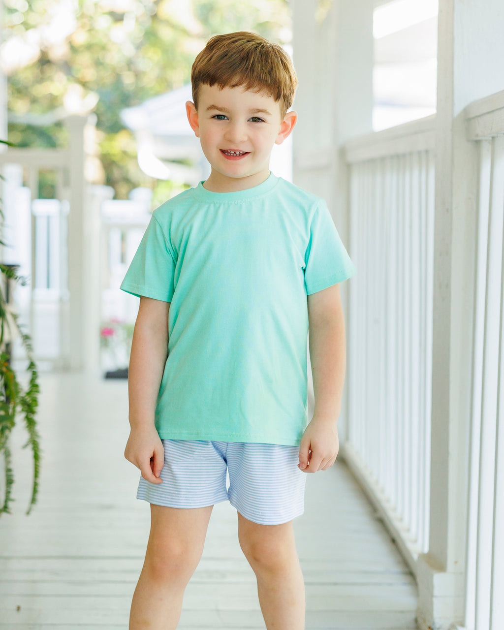 Drew Shorts Set- Mint/Light Blue