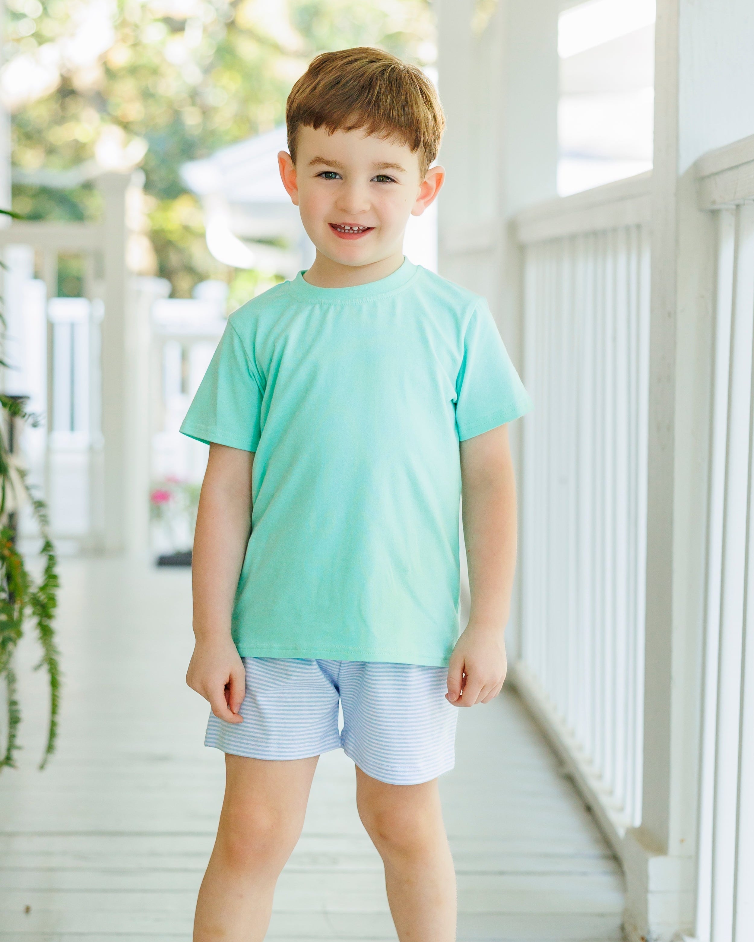 Drew Shorts Set- Mint/Light Blue
