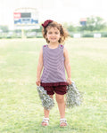 Maroon Stripe- Swing Back Bloomer Set