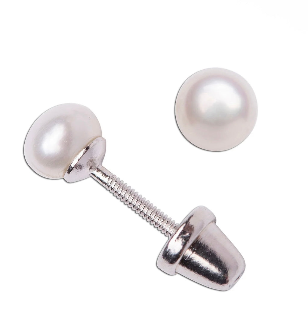 Baptism Earrings with Freshwater Pearls