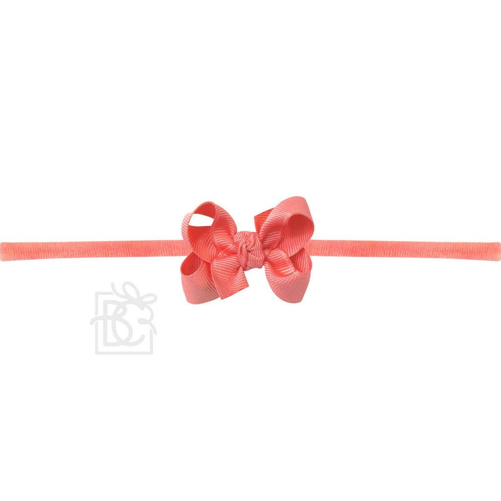 NYLON PANTYHOSE HEADBAND W/SIGNATURE GROSGRAIN BOW