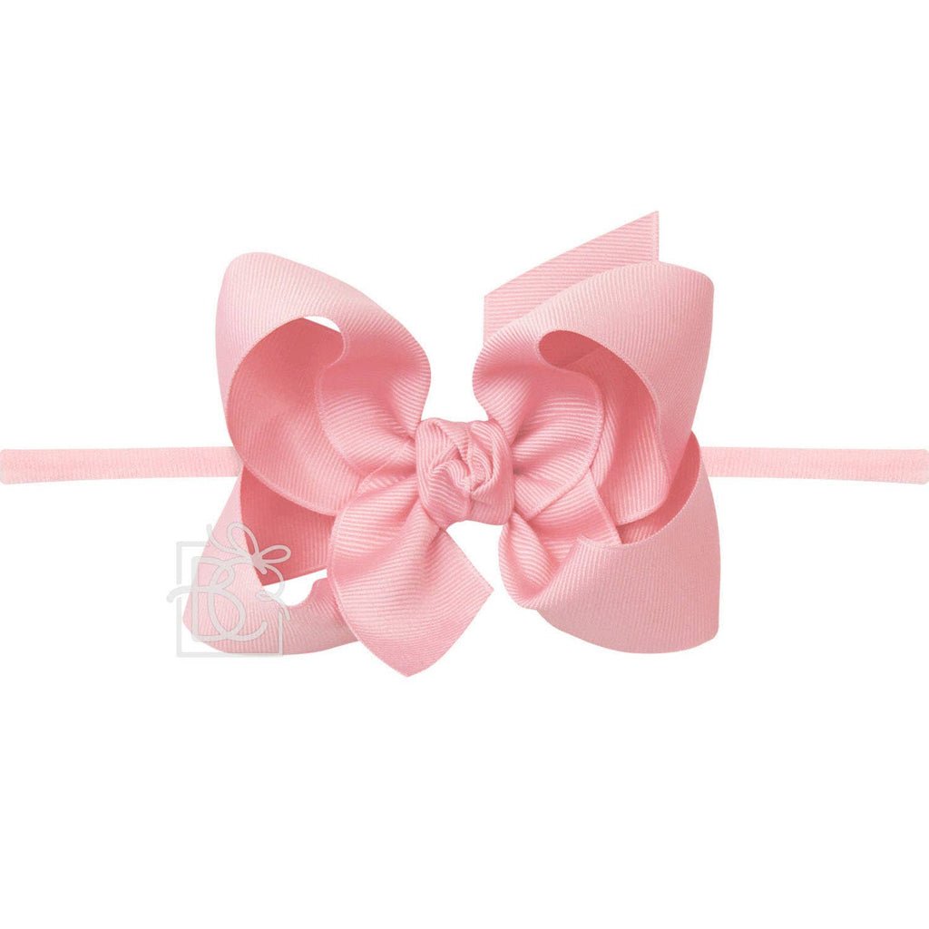 NYLON PANTYHOSE HEADBAND W/SIGNATURE GROSGRAIN BOW