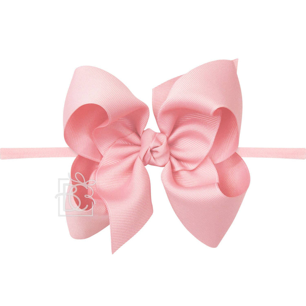 NYLON PANTYHOSE HEADBAND W/SIGNATURE GROSGRAIN BOW
