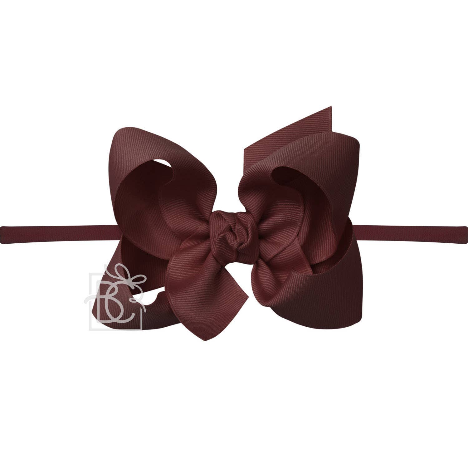 1/4" NYLON PANTYHOSE HEADBAND W/SIGNATURE GROSGRAIN BOW