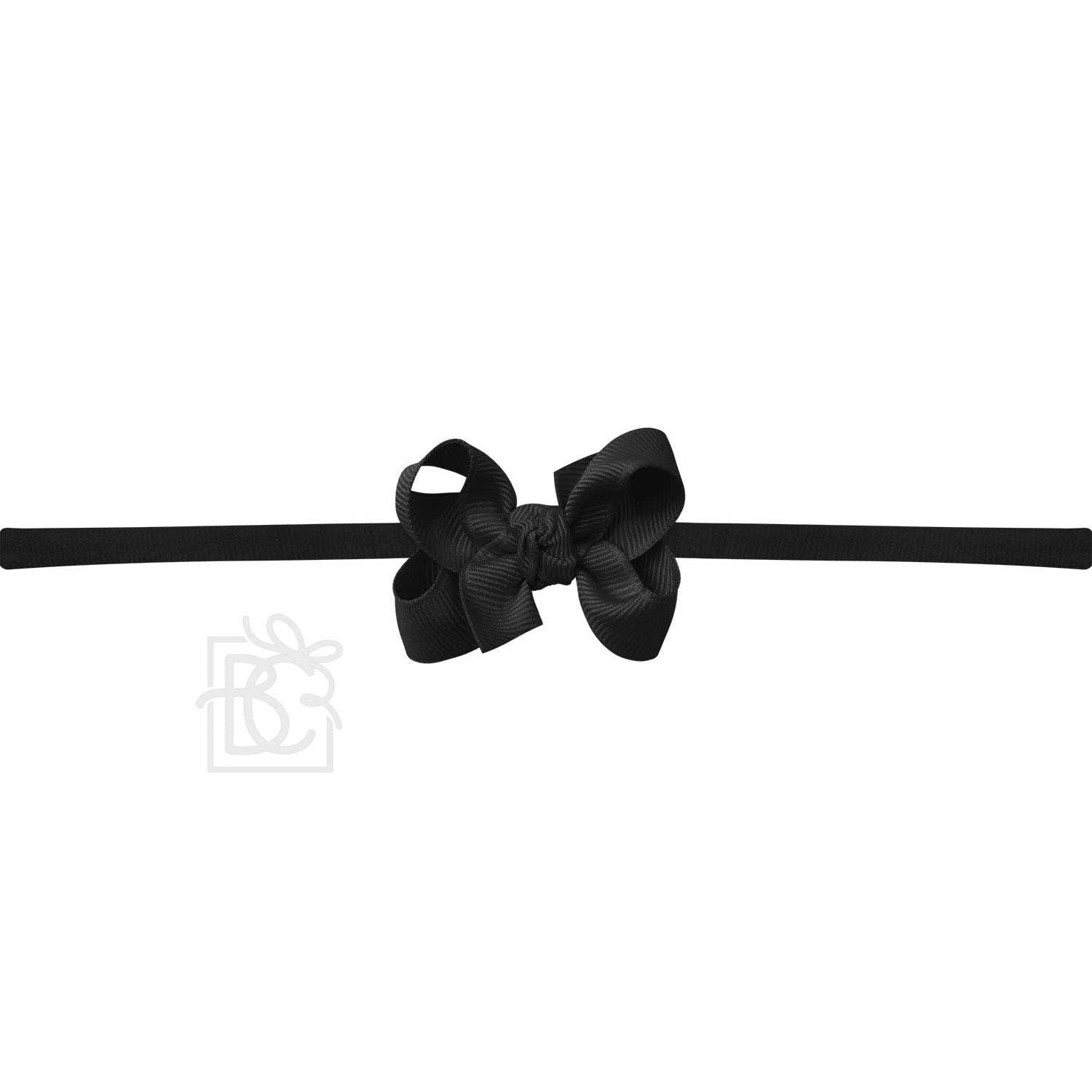 NYLON PANTYHOSE HEADBAND W/SIGNATURE GROSGRAIN BOW