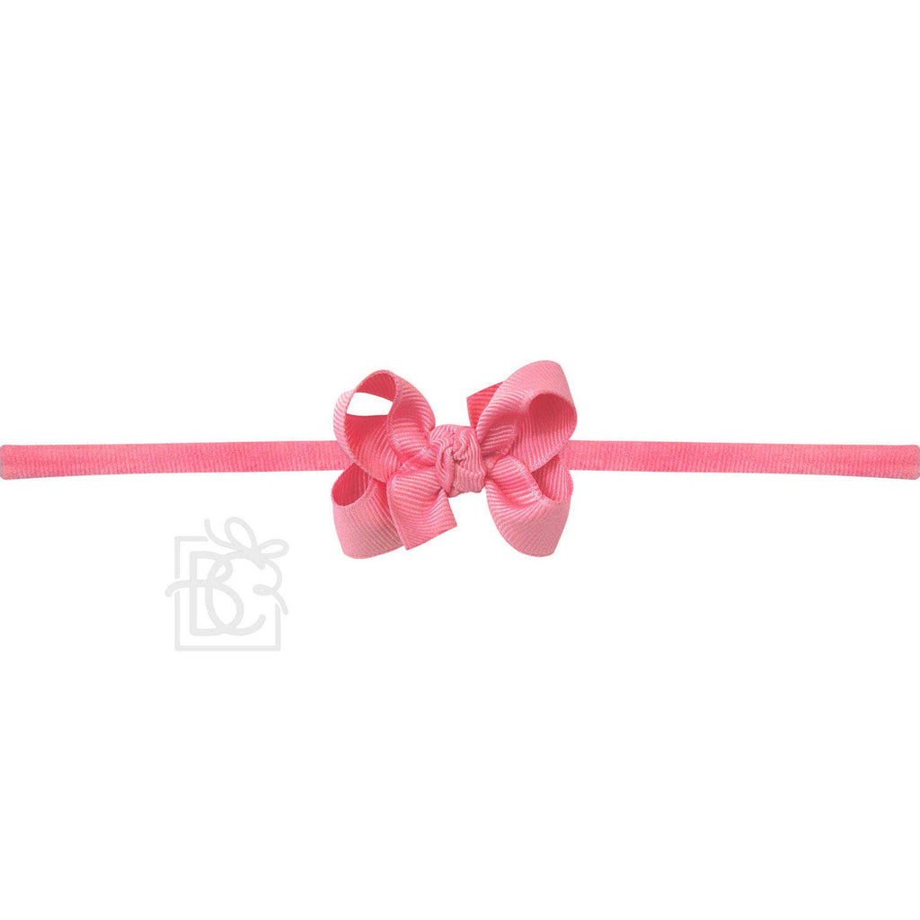 NYLON PANTYHOSE HEADBAND W/SIGNATURE GROSGRAIN BOW