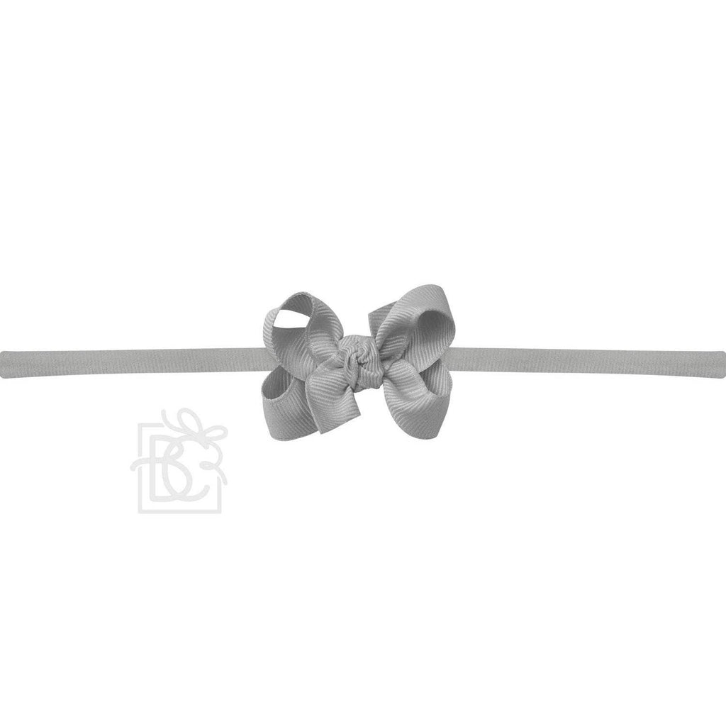 NYLON PANTYHOSE HEADBAND W/SIGNATURE GROSGRAIN BOW