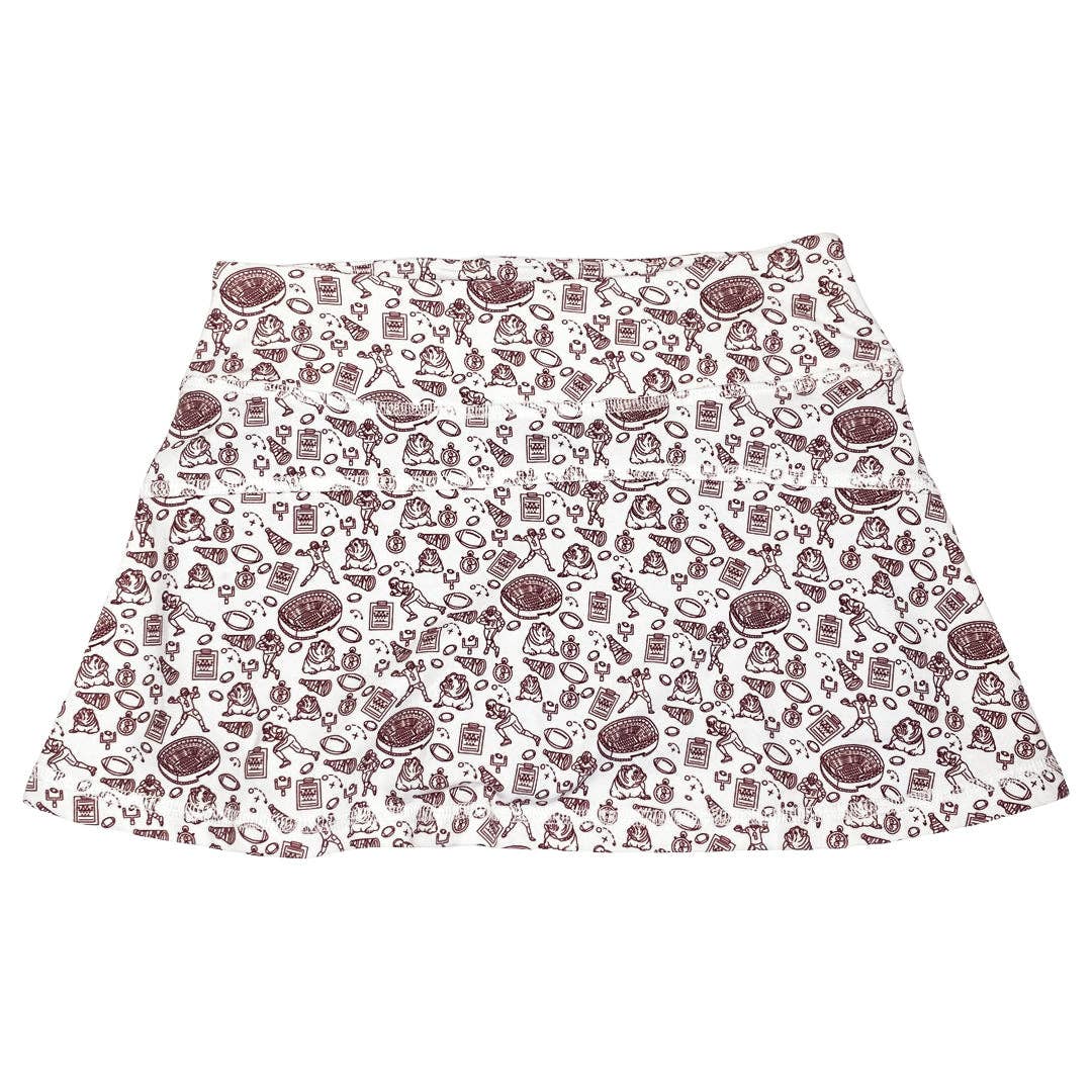 Maroon Bulldog Activewear Girl's Skorts