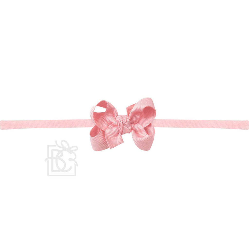 NYLON PANTYHOSE HEADBAND W/SIGNATURE GROSGRAIN BOW