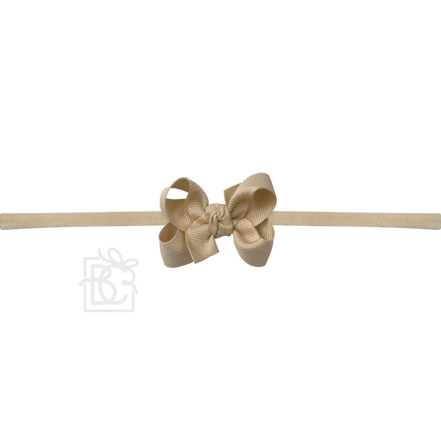 NYLON PANTYHOSE HEADBAND W/SIGNATURE GROSGRAIN BOW