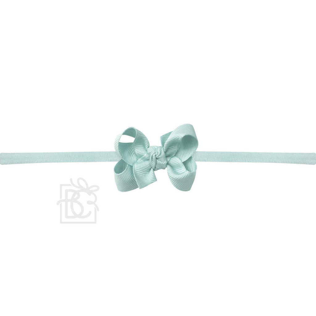 NYLON PANTYHOSE HEADBAND W/SIGNATURE GROSGRAIN BOW
